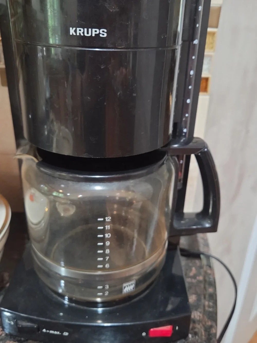 KRUPS Black Drip Coffee Maker with Glass Carafe